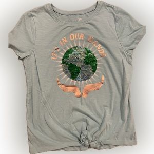 So girls T-shirt with flippy sequins L 10/12